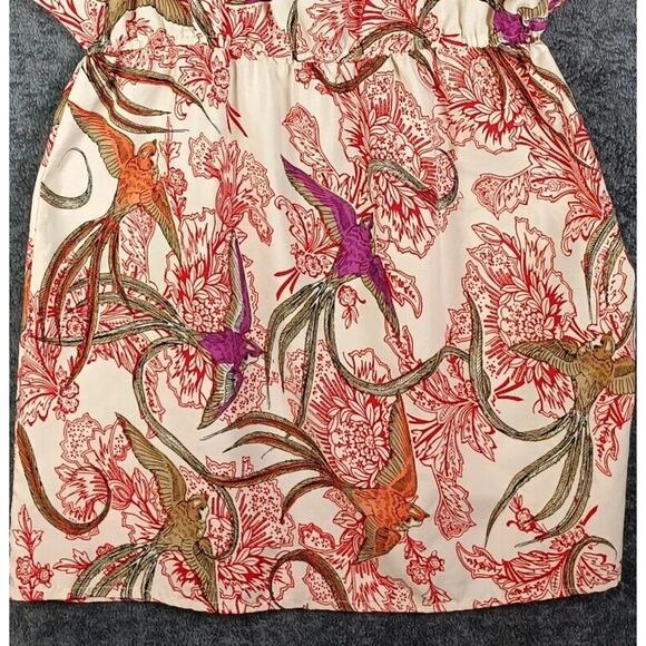 Angie Dress Women Large Red Swallow Print Cold Shoulder Rockabilly Tattoo - Picture 10 of 13